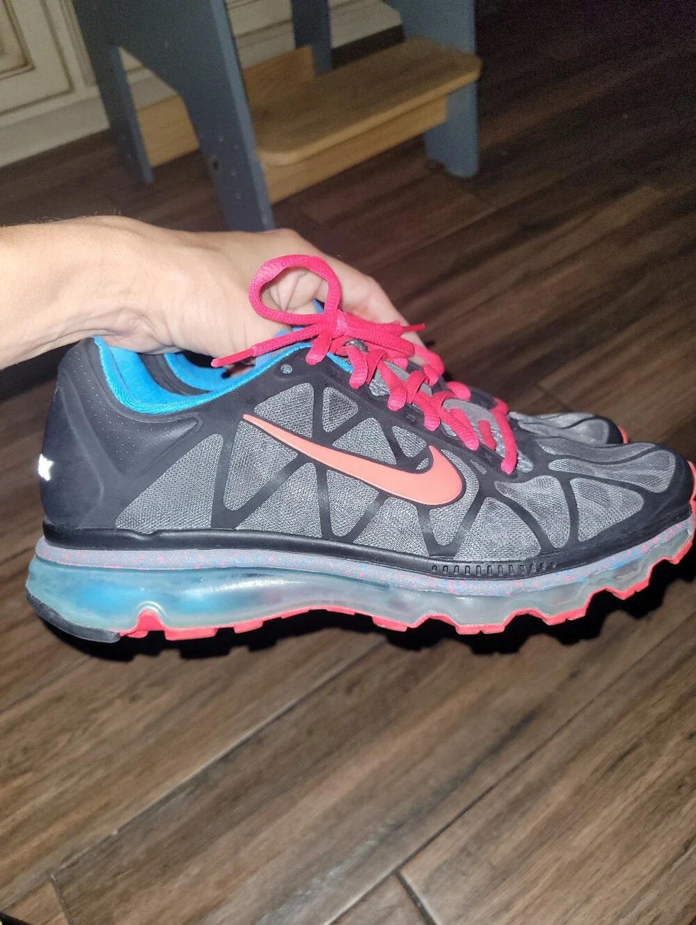 Nike Women's AirMax FitSole Pink Grey Blue Tennis Shoes